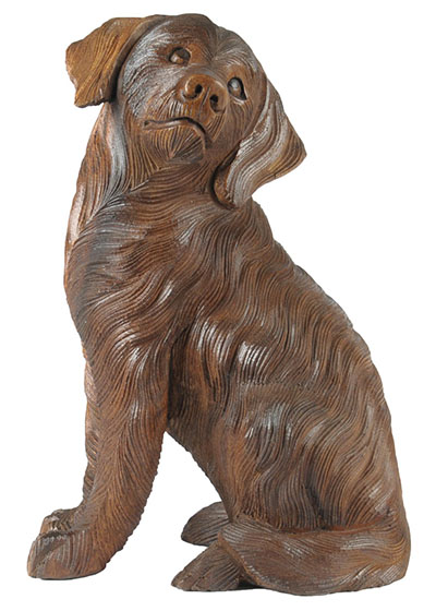 Wooden Dog Sitting